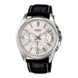 Casio MTP-1375L-7A Classic Multifunction Black Leather Silver Dial for Men