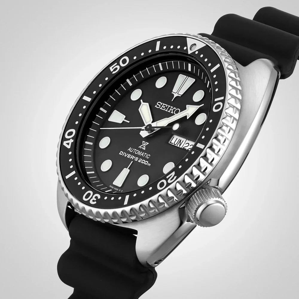 SEIKO SRPE93K1 BLACK RUBBER BAND BLACK DIAL FOR MEN