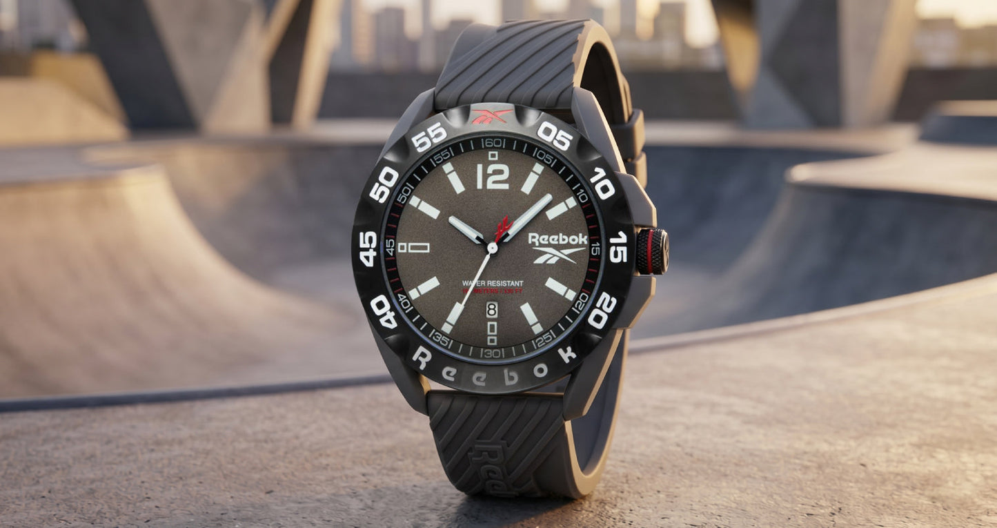 Reebok RV-EMB-G3-PAIA-AW Grey Rubber Band Grey Dial For Men