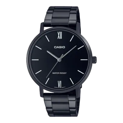 Casio MTP-VT01B-1BUDF Stainless Steel Black Ion Plated, Men Watches
