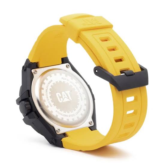 CAT LB.111.27.137 Yellow Rubber Band Black Dial For Men