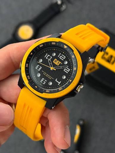 CAT LP.160.27.131 Yellow Rubber Band Black Dial For Men