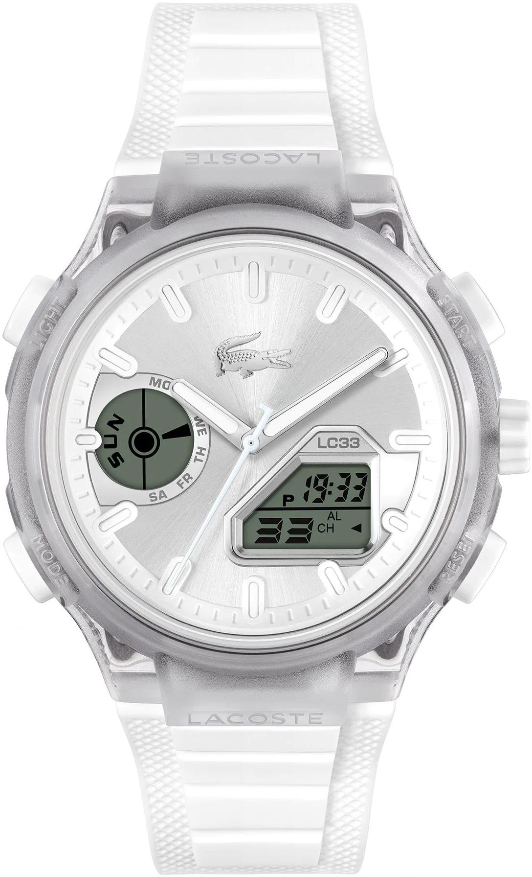 LACOSTE 2011480 WHITE RUBBER BAND WHITE DIAL FOR MEN