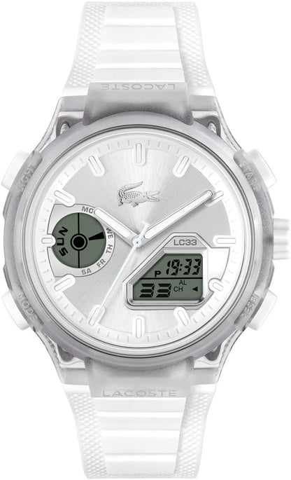 LACOSTE 2011480 WHITE RUBBER BAND WHITE DIAL FOR MEN