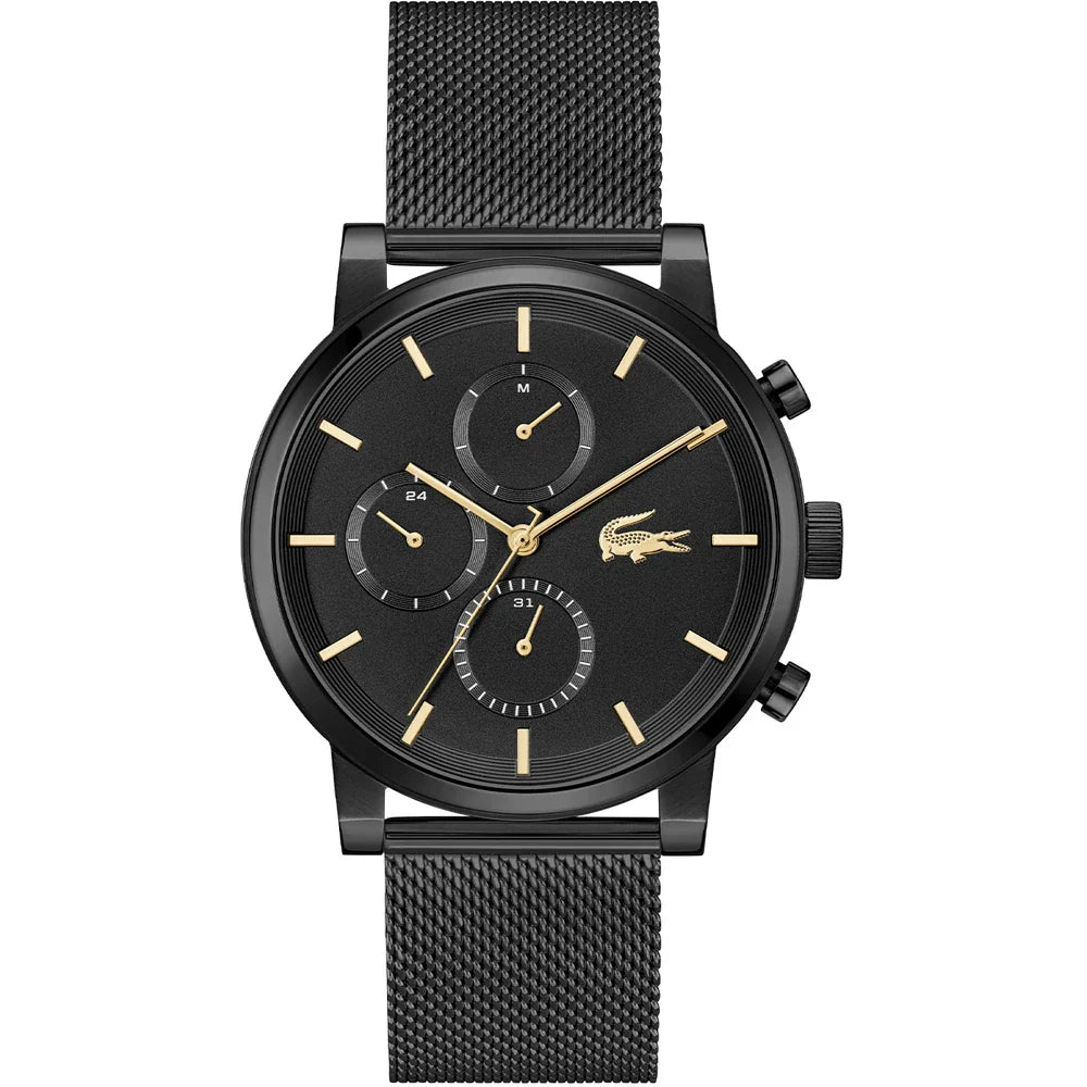 LACOSTE 2011485 BLACK STEEL BAND BLACK DIAL FOR MEN