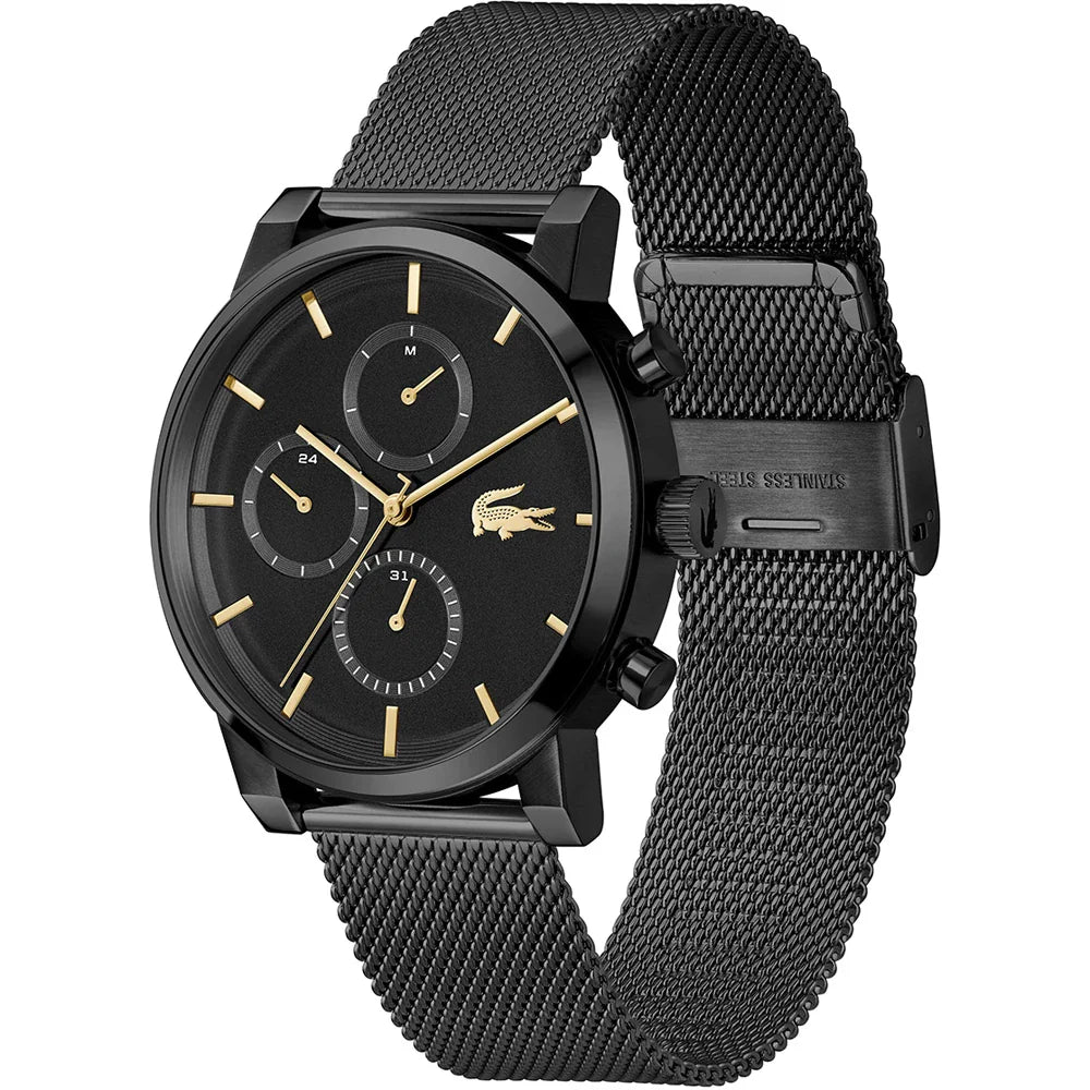 LACOSTE 2011485 BLACK STEEL BAND BLACK DIAL FOR MEN