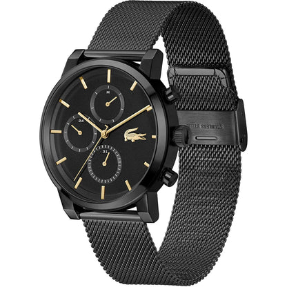LACOSTE 2011485 BLACK STEEL BAND BLACK DIAL FOR MEN