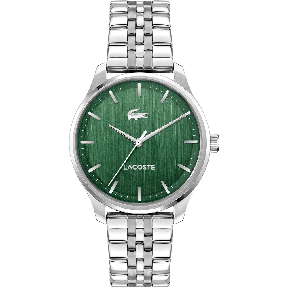 LACOSTE 2011509 SILVER STEEL BAND GREEN DIAL FOR MEN