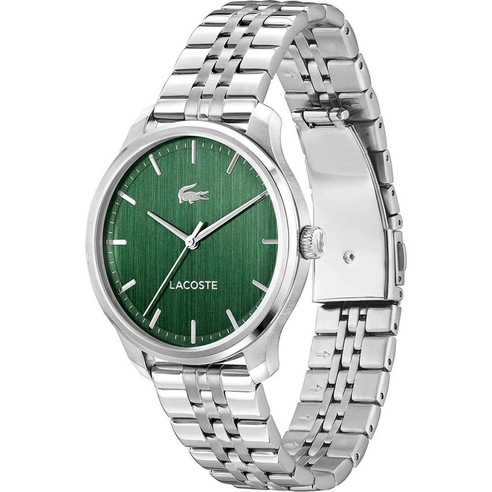 LACOSTE 2011509 SILVER STEEL BAND GREEN DIAL FOR MEN