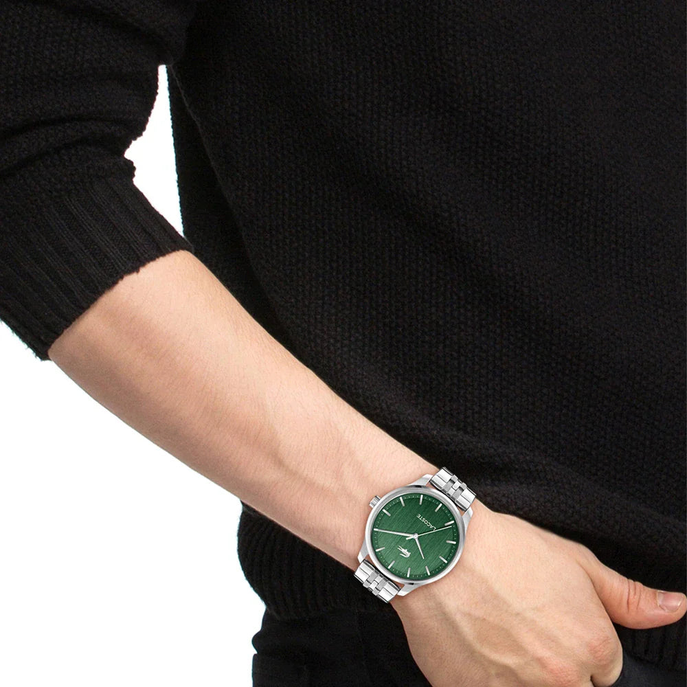 LACOSTE 2011509 SILVER STEEL BAND GREEN DIAL FOR MEN
