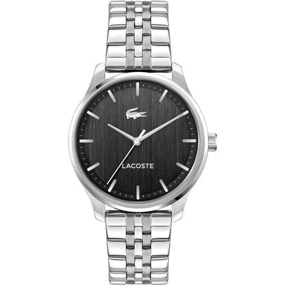LACOSTE 20011510 SILVER STEEL BAND BLACK DIAL FOR MEN