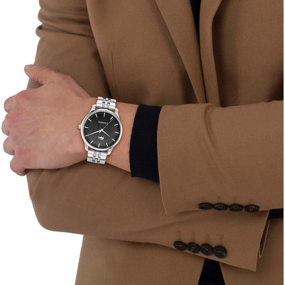 LACOSTE 20011510 SILVER STEEL BAND BLACK DIAL FOR MEN