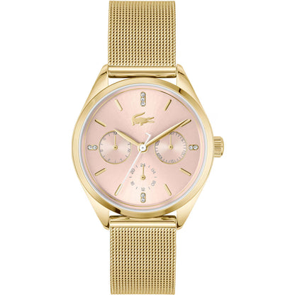LACOSTE 2001499 GOLDEN STEEL BAND PINK DIAL FOR WOMEN