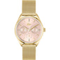 LACOSTE 2001499 GOLDEN STEEL BAND PINK DIAL FOR WOMEN