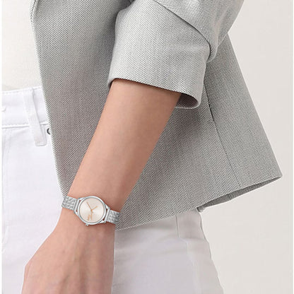 LACOSTE 2001501 SILVER STEEL BAND PINK DIAL FOR WOMEN