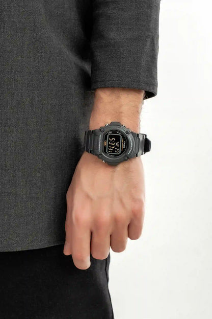 Casio W-219H-8B Quartz Fitness Watch with Resin Strap