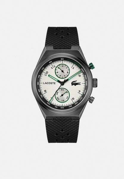 LACOSTE 2011498 BLACK RUBBER BAND SILVER DIAL FOR MEN