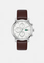 LACOSTE 2011486 BROWN LEATHER BAND WHITE DIAL  FOR MEN