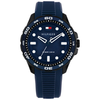 TOMMY HILFIGER 1792265 NAVY BLUE RUBBER BAND BLACK DIAL FOR MEN