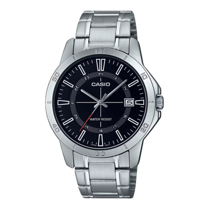 Casio MTP-V004D-1C Black Dial Stainless Steel Watch