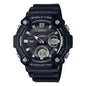 Casio Analog-Digital Black Rubber Black Dial For Men