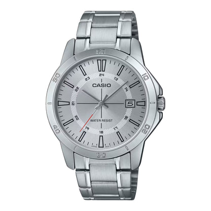 Casio Standard Analog Stainless Steel Silver Dial Quartz MTP-V004D-7C Men's Watch