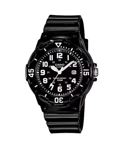 Casio Monter Black Rubber Black Dial For Women LRW-200H-1B