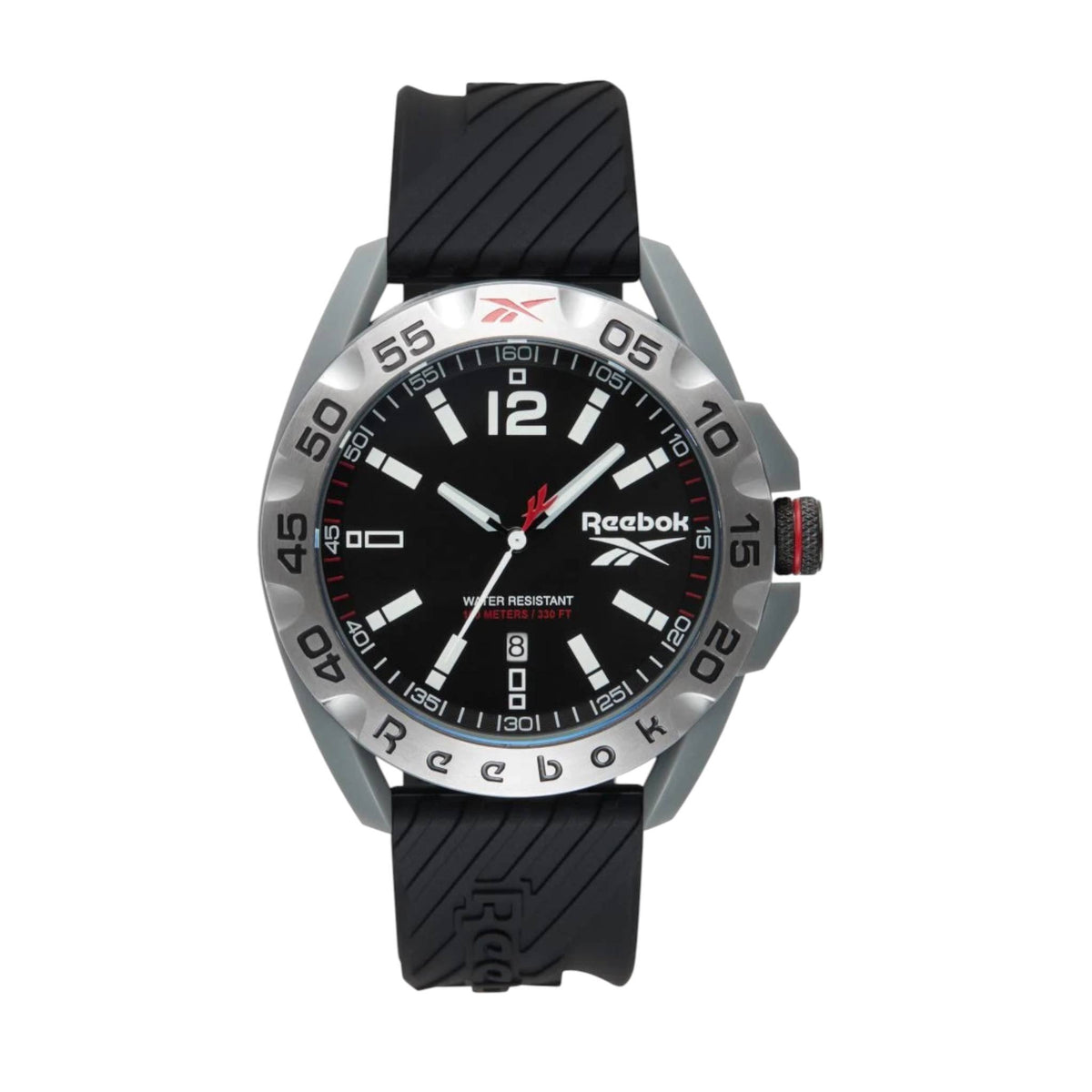 Reebok RV-EMB-G3-PAIB-BW Black Rubber Band Black Dial For Men