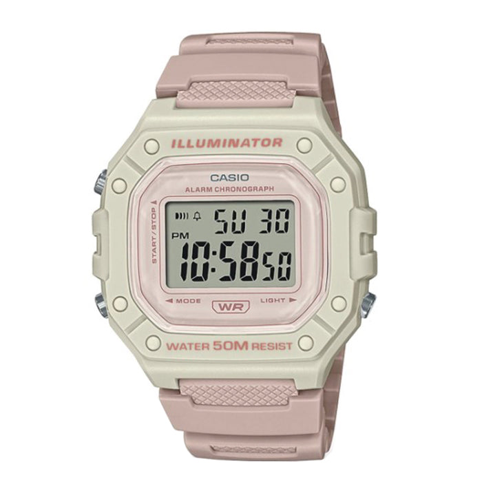 CASIO Watch Youth Digital W-218HC-4A2 - Pink &amp; Beige