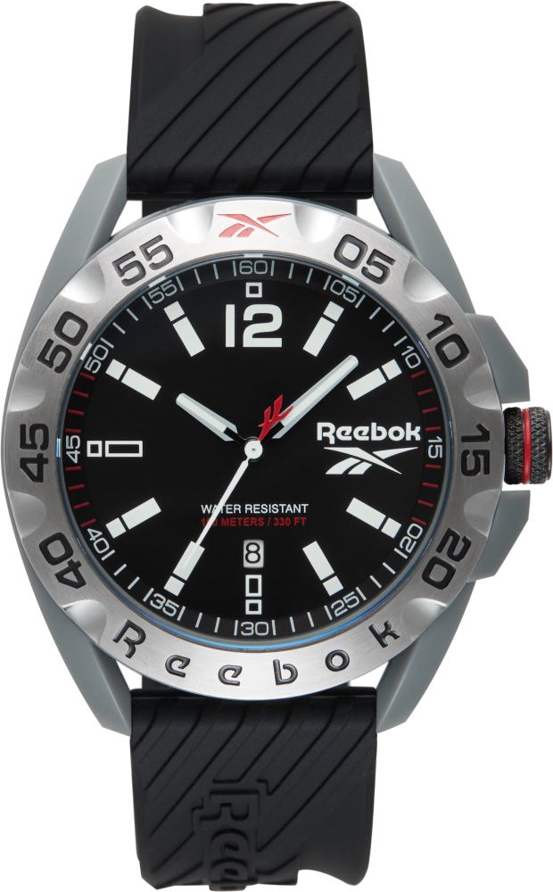 Reebok RV-EMB-G3-PAIB-BW Black Rubber Band Black Dial For Men