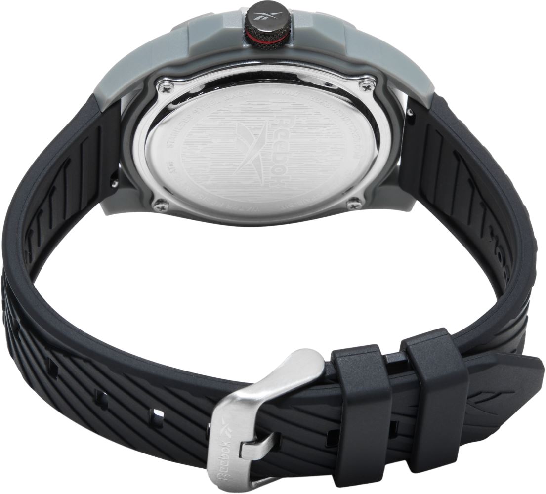 Reebok RV-EMB-G3-PAIB-BW Black Rubber Band Black Dial For Men