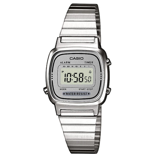 Casio Women's LA670WA-7 Silver Tone Digital Retro Watch