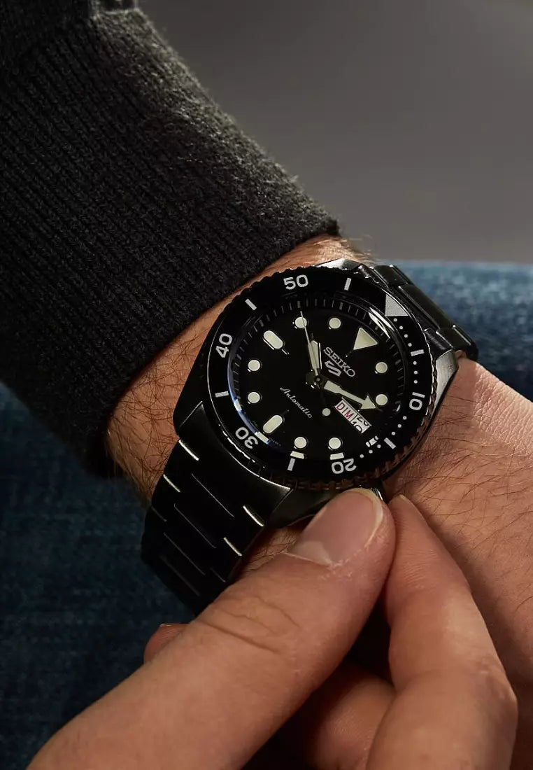 SEIKO SRPD65K1 BLACK STEEL BAND BLACK DIAL FOR MEN