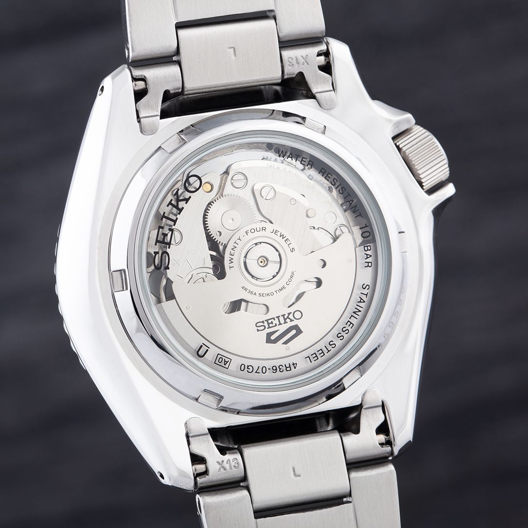 SEIKO SRPD55K1 SILVER STEEL BAND BLACK DIAL FOR MEN