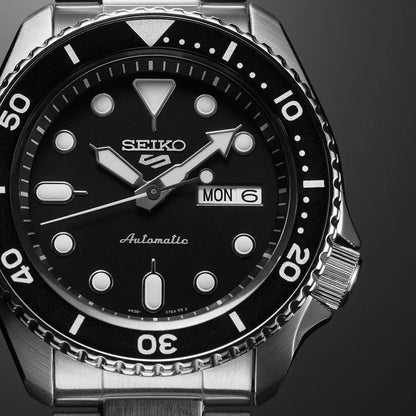 SEIKO SRPD55K1 SILVER STEEL BAND BLACK DIAL FOR MEN
