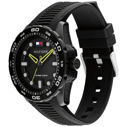 TOMMY HILFIGER 1792266 BLACK RUBBER BAND BLACK DIAL FOR MEN