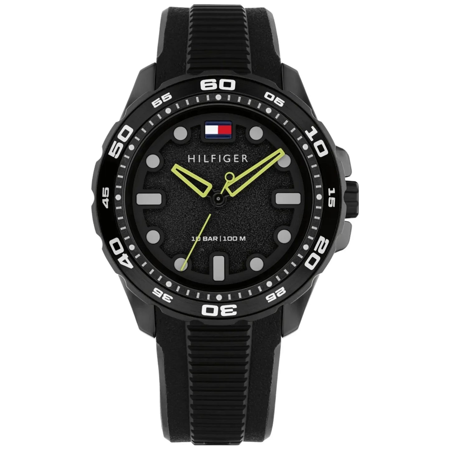 TOMMY HILFIGER 1792266 BLACK RUBBER BAND BLACK DIAL FOR MEN