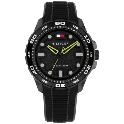 TOMMY HILFIGER 1792266 BLACK RUBBER BAND BLACK DIAL FOR MEN